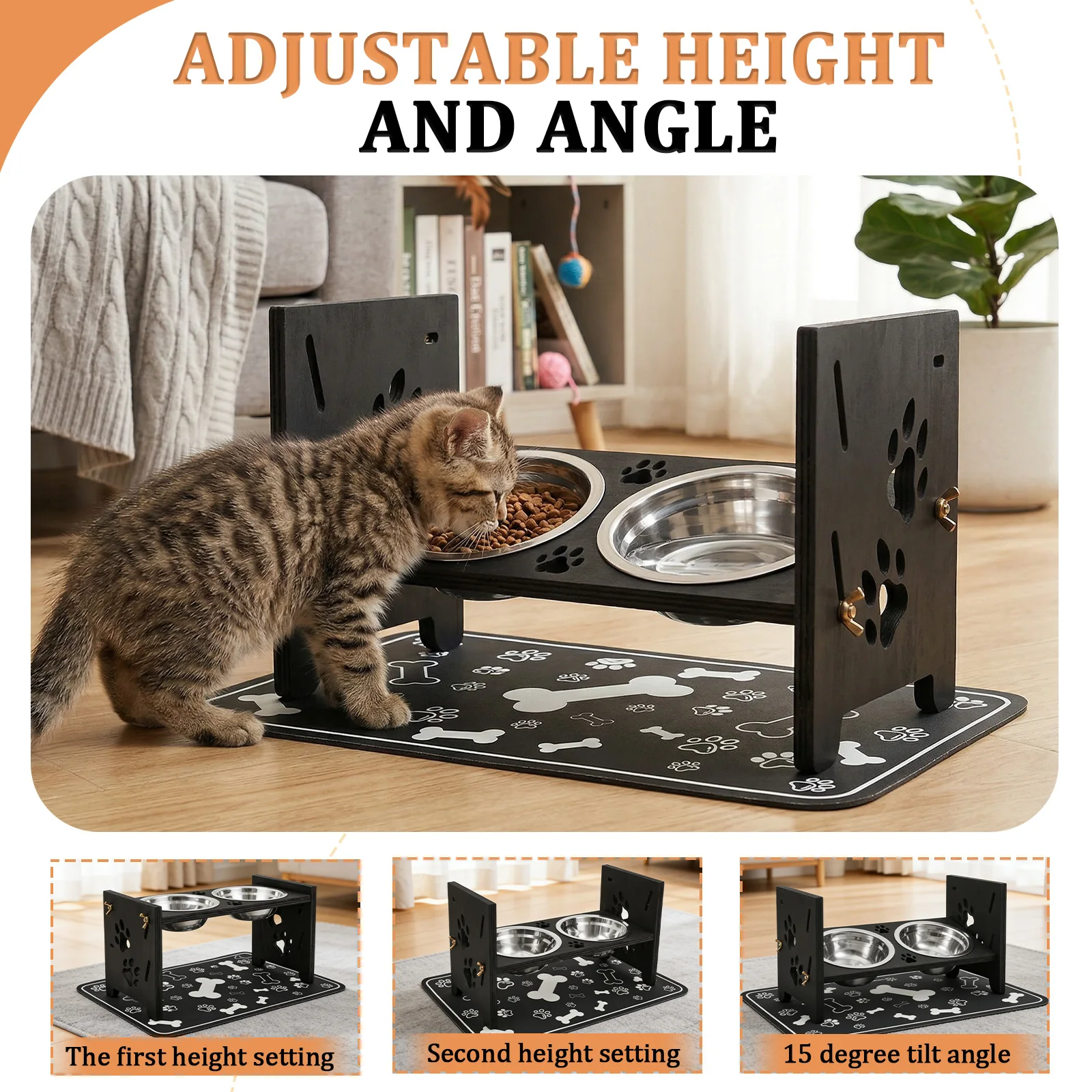 Elevated Dog Feeder Bowls Adju - Royal Canin Food Medium recension och pris